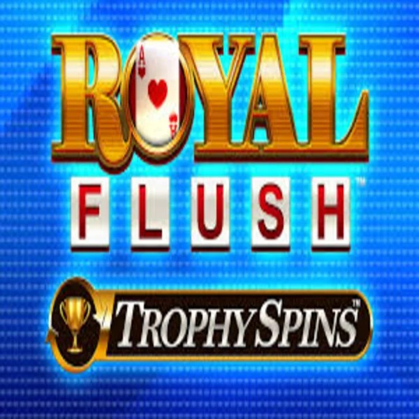 Royal Flush Trophy Spins slot logo by Greentube at Casombie Casino